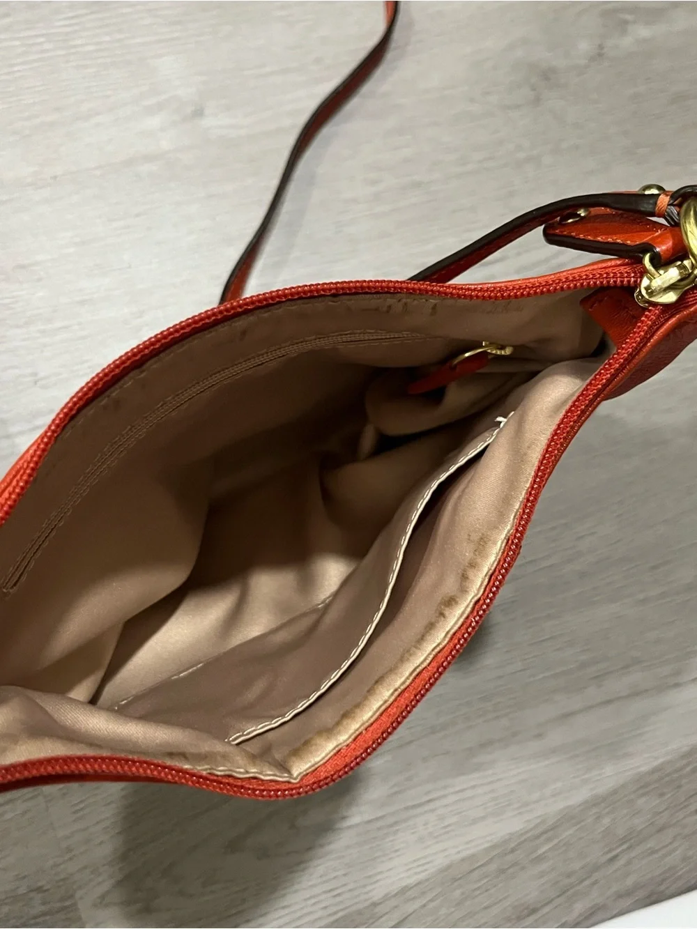 Coach Leather Crossbody Bag in Orange